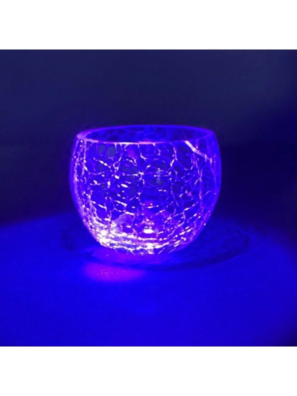 Clear Crackle Glass Globe Vase Round Bowl Candle Holder Orb Tea Light Candle